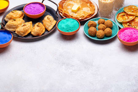 Traditional Indian Holi festival foodの写真素材