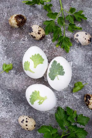 Process of decorating Easter eggsの写真素材