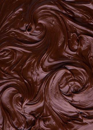 Food texture of melted chocolate or spread.の写真素材