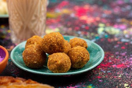 Traditional Indian food laddu for Holiの写真素材