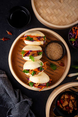Taiwanese gua bao, Asian hamburgerの写真素材