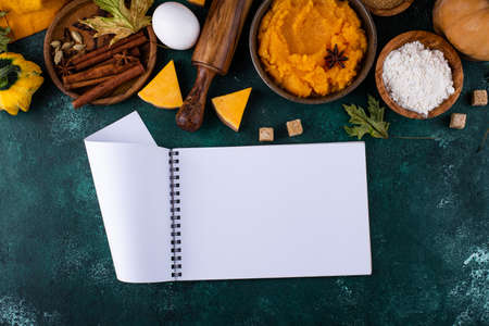 Ingredient for cooking pumpkin pieの写真素材