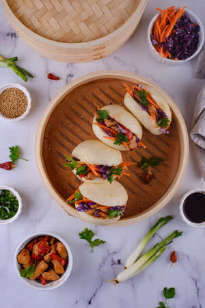 Taiwanese gua bao, Asian hamburgerの写真素材