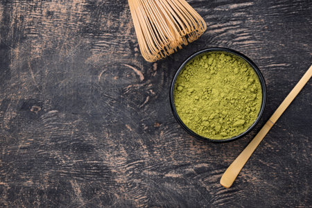 Japanese matcha green tea powder
