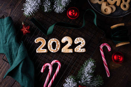 Christmas and New Year cookies 2022の写真素材