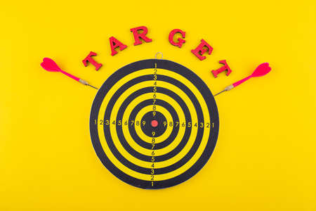 Target and goal concept with darts and arrowsの写真素材