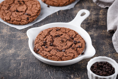 Giant skillet cookies with chocolate
