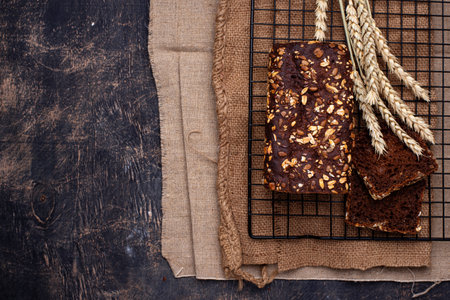 Loaf wholegrain bread with seeds