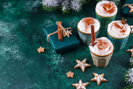 Christmas Tom and Jerry cocktail with whipped cream