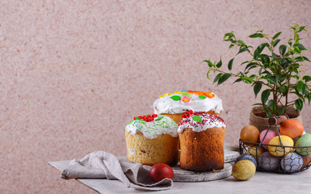 Traditional Ukrainian and Russian Easter cake kulich