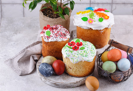 Traditional Ukrainian and Russian Easter cake kulich