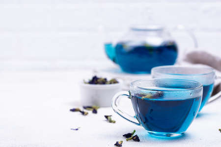 Blue tea Butterfly pea or anchanの写真素材