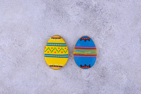 Easter cookies in shape of eggs a