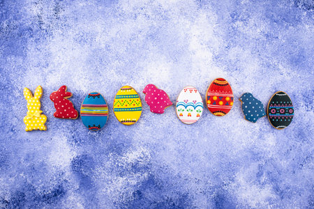 Easter cookies in shape of eggs and bunny