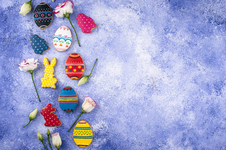 Easter cookies in shape of eggs and bunny