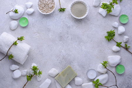 Spa concept. Natural beauty cosmetics