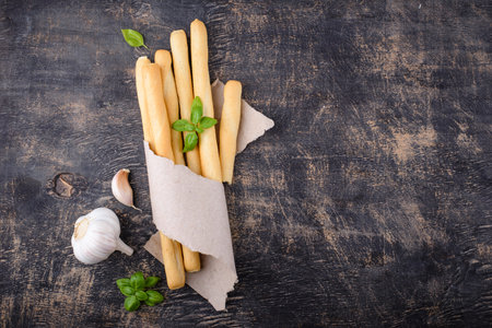 Italian grissini, traditional appetizer breadstick