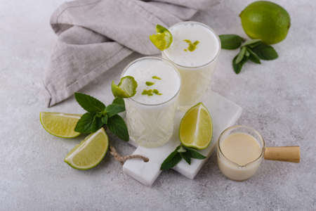 Brazilian white lemonade or limeade.の写真素材