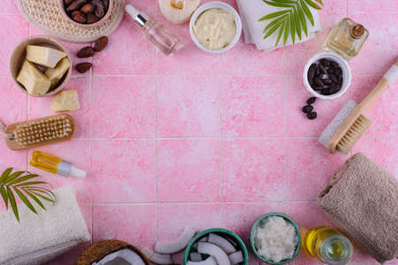 Natural butter from cocoa, jojoba and coconutの写真素材