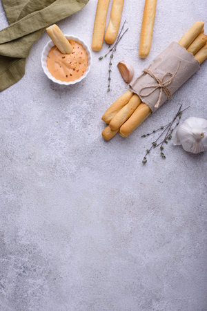 Italian grissini, traditional appetizer breadstick
