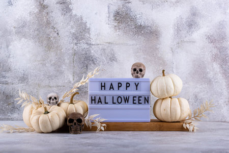 Elegant Halloween with white pumpkin