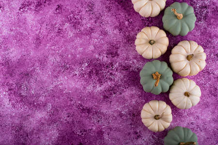 White and green decorative pumpkinの写真素材