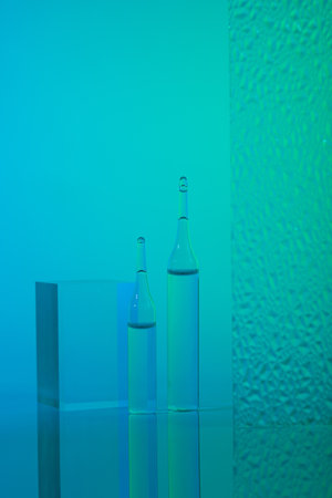 Glass ampules with serum or vitaminsの写真素材