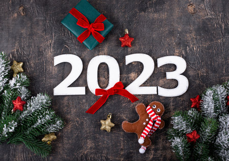 2023 New Year and Christmas composition