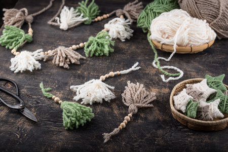 Christmas and New Year boho style decorationの写真素材