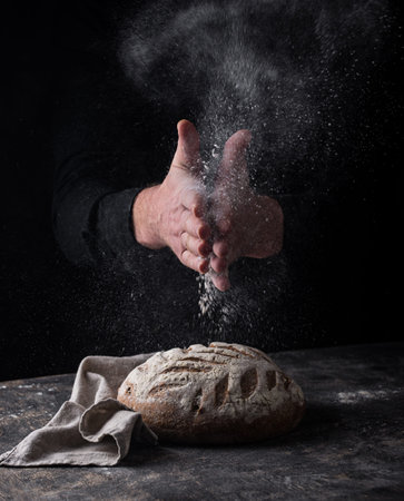 Fresh homemade bread with a crispy crust