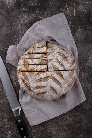 Fresh homemade bread with a crispy crust