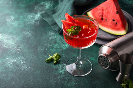 Fresh watermelon cocktail or mocktailの写真素材