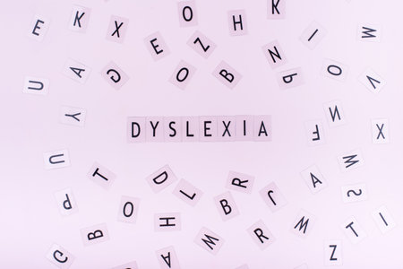 Dyslexia awareness concept with lettersの写真素材