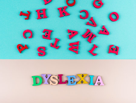 Dyslexia awareness concept with lettersの写真素材