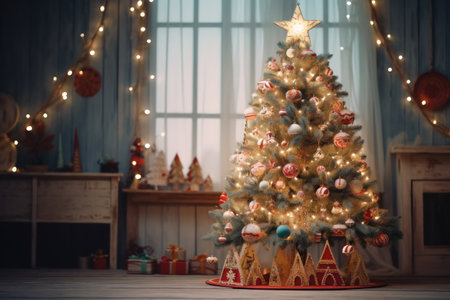 Christmas design interior in boho styleの素材