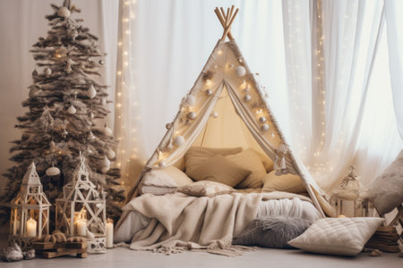 Christmas design interior in boho styleの素材