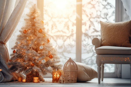 Christmas design interior in boho styleの素材