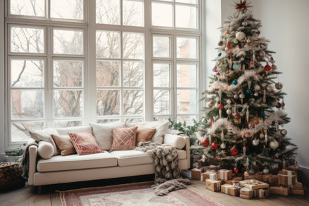 Christmas design interior in boho styleの素材