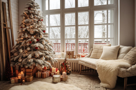 Christmas design interior in boho styleの素材