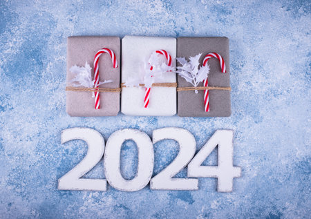 New Year composition with 2024 number
