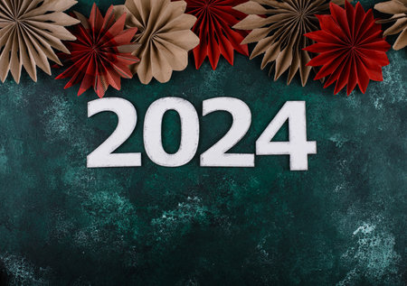 New Year composition with 2024 number