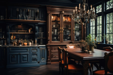 Dark luxury vintage style kitchen interiorの素材