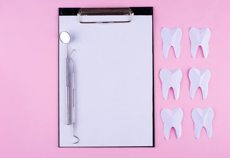 World dentists day concept with stomatology toolsの写真素材