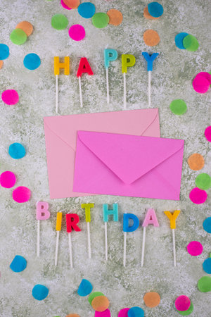 Happy birthday party celebrating backgroundの写真素材