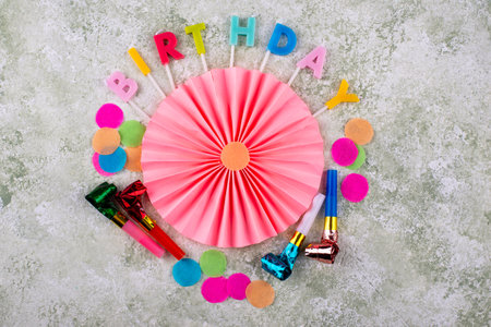 Happy birthday party celebrating backgroundの写真素材