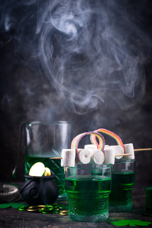Green cocktail for St. Patrick dayの写真素材