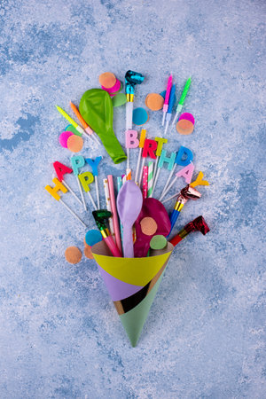 Happy birthday party celebrating backgroundの写真素材