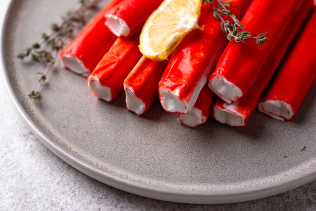 Surimi sticks from crab meatの写真素材