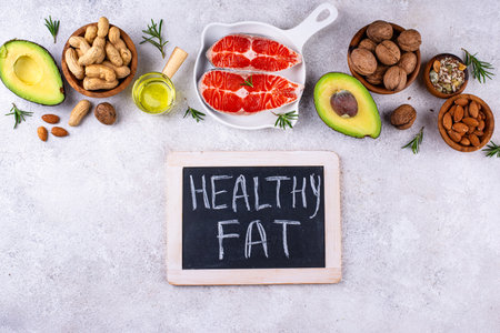Healthy fat concept. Product with omega 3.の写真素材
