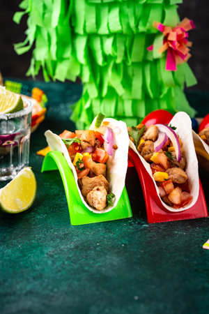 Cinco de Mayo concept with traditional Mexican food